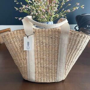 Aritzia Tan Tote Bag with Rustic Charm